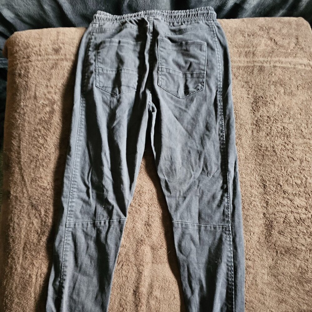 Primark XS Jogger Pants – Charcoal Gray Utility Fit with Elastic Cuffs